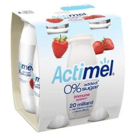 Danone Actimel cukormentes eper joghurt 4x100g