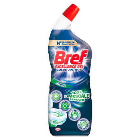 Bref Excellence Gel Color Active+ Citrus folyékony WC tisztítószer 700 ml