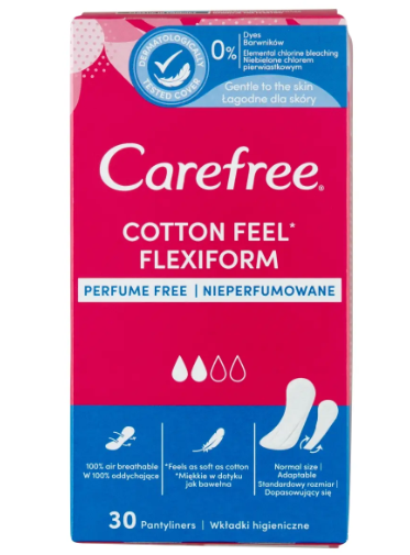 Carefree Cotton Flexiform illatmentes tisztasági betét 30db