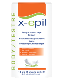 X-Epil Használatrakész gyantacsík testre hipoallergén 12db